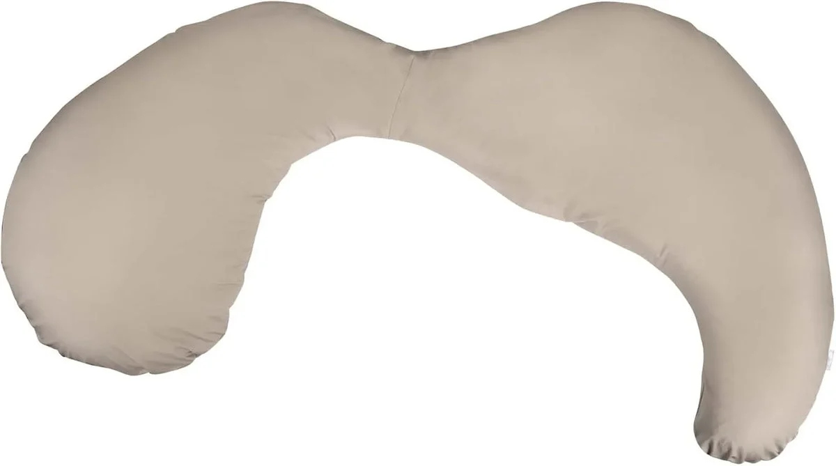 Boppy Total Body Pregnancy Pillow with Organic Cotton, Easy-on Removable Cover in Biscuit for Full-Body Support, Body Pillow for Pregnancy and Postpartum Positioning Organic Biscuit