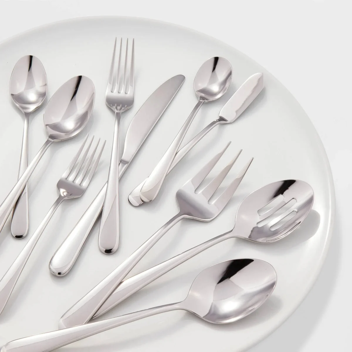 Threshold 65-Piece Harrington Flatware Set - Stainless Steel, Service for 12