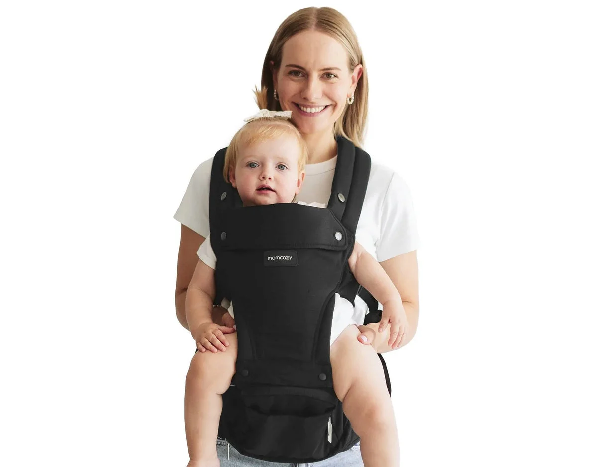 Momcozy 2-in-1 Hip Seat and Baby Carrier - Black