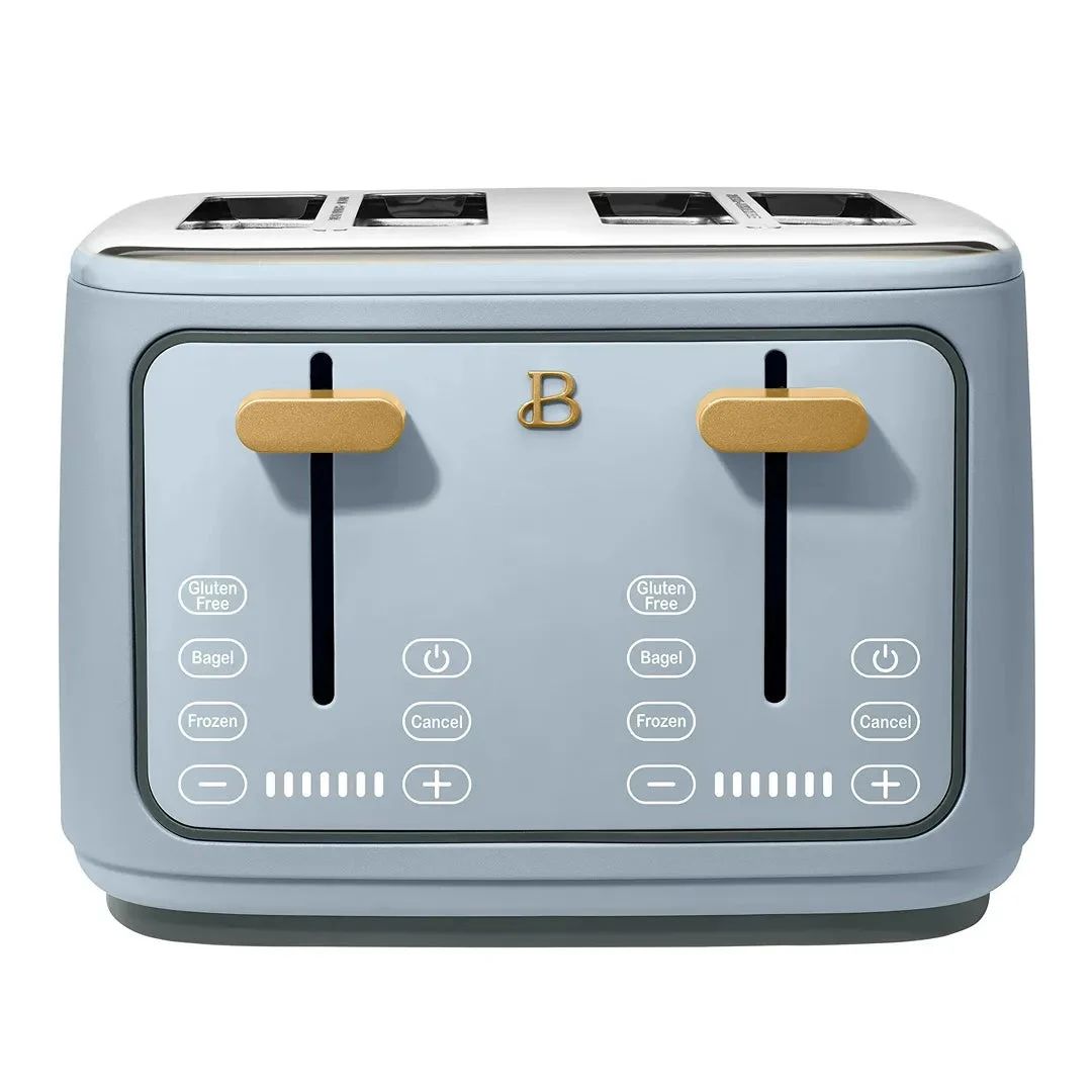Beautiful 4-Slice Toaster with Touch-Activated Display - Cornflower Blue