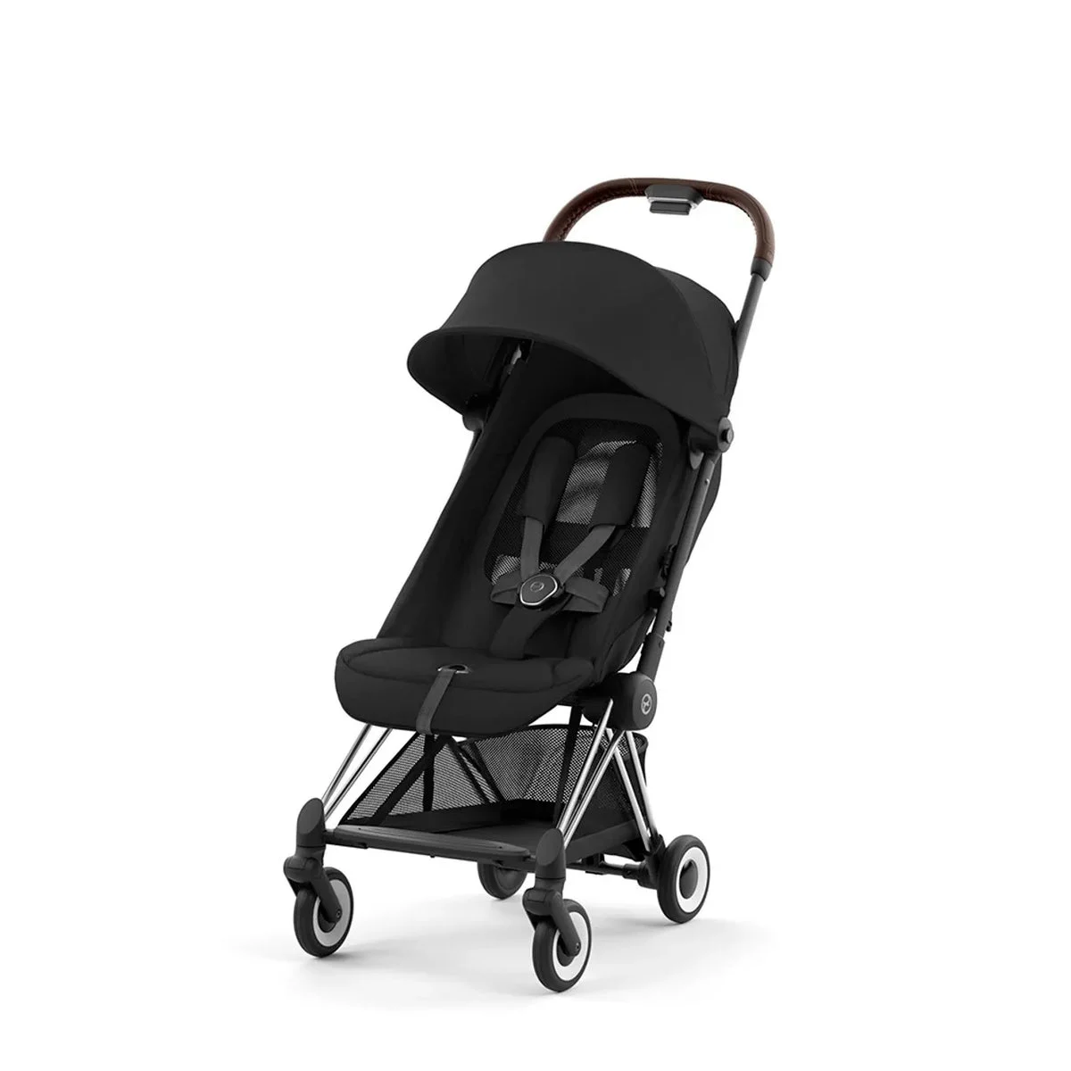 Cybex COYA Stroller - Chrome Dark Brown Frame + Sepia Black Seat