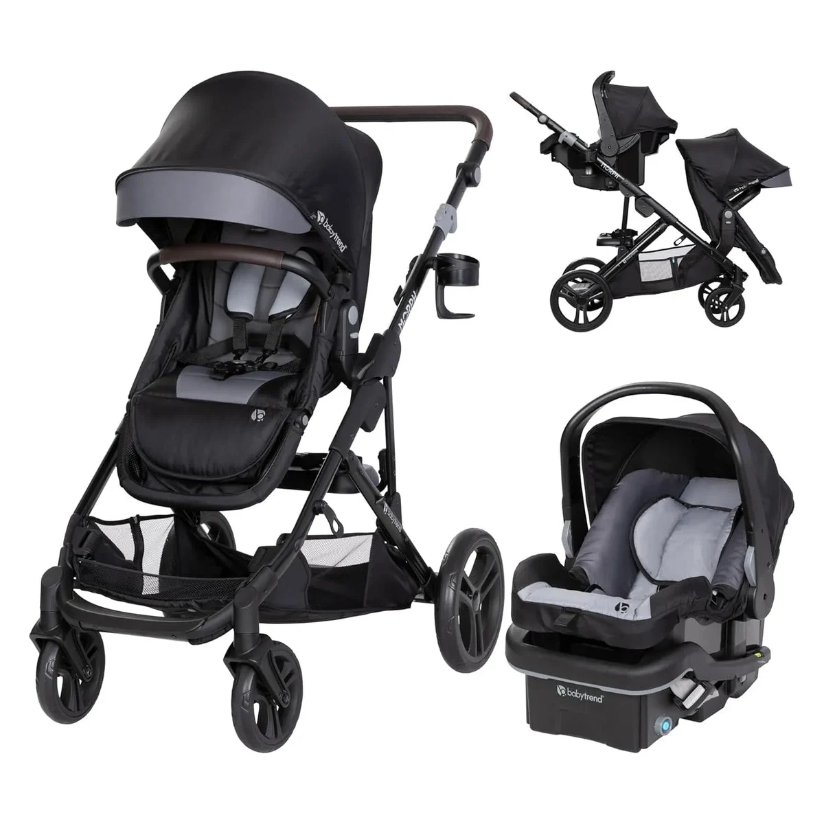 Baby Trend Morph Single to Double Modular Travel System - Black