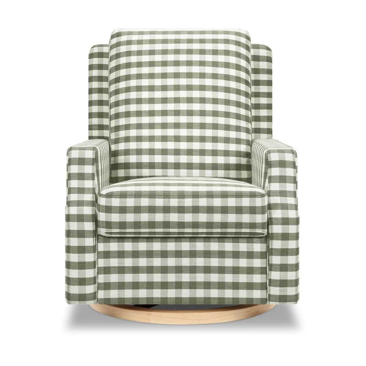 Namesake Crewe Recliner and Swivel Glider - Moss Green Gingham