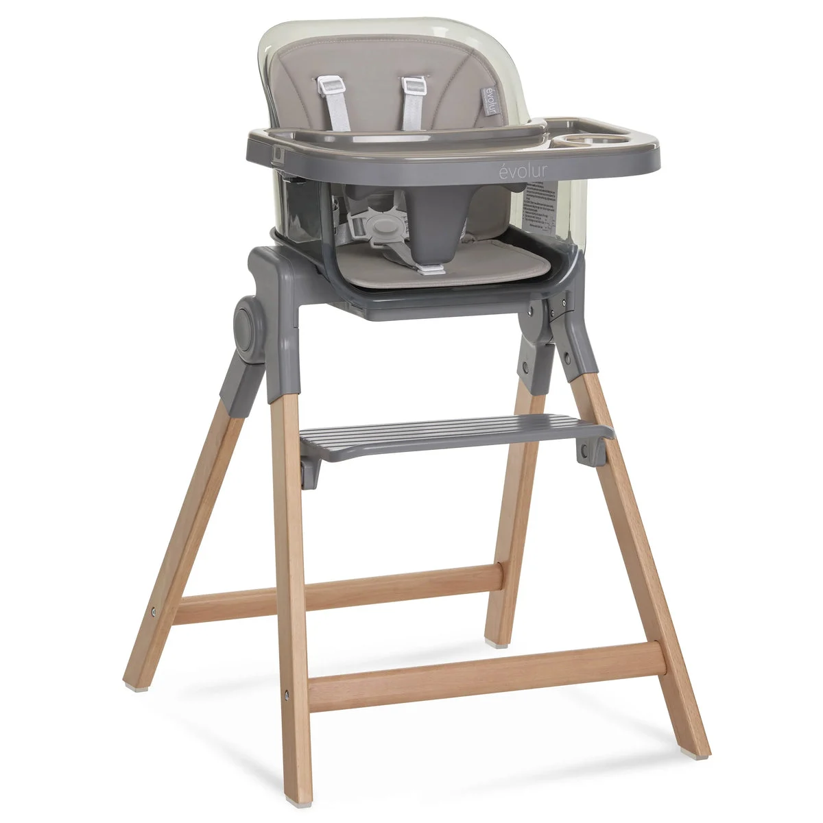 Evolur 2-in-1 Portable High Chair - Fossil Gray
