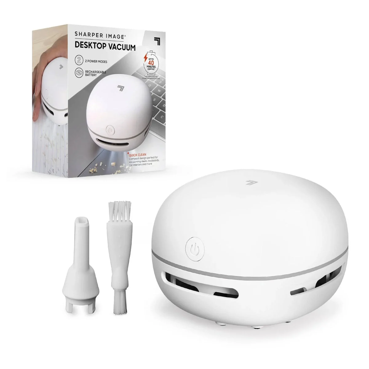 Sharper Image Desktop Cordless Handheld Vacuum - White