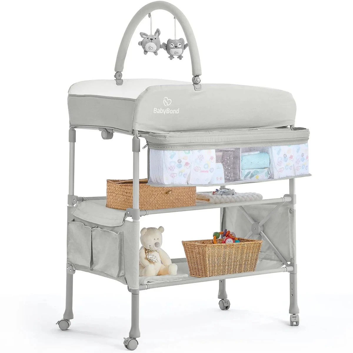 BabyBond Portable Baby Changing Table, Beige