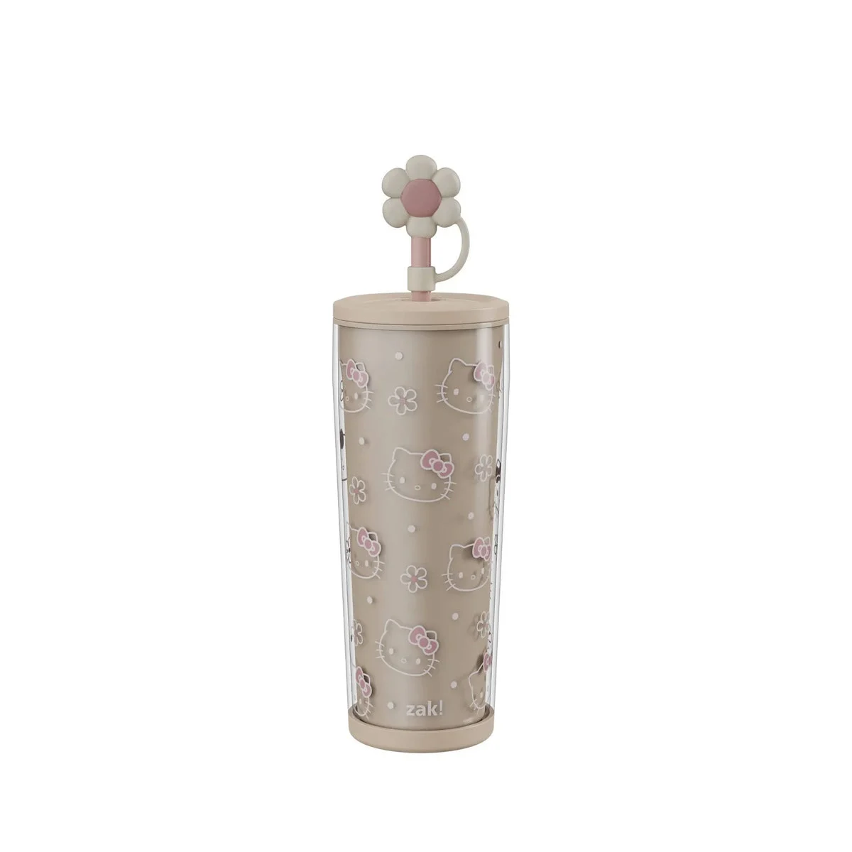 Zak Designs Hello Kitty Double-Wall Plastic Straw Tumbler - Blush