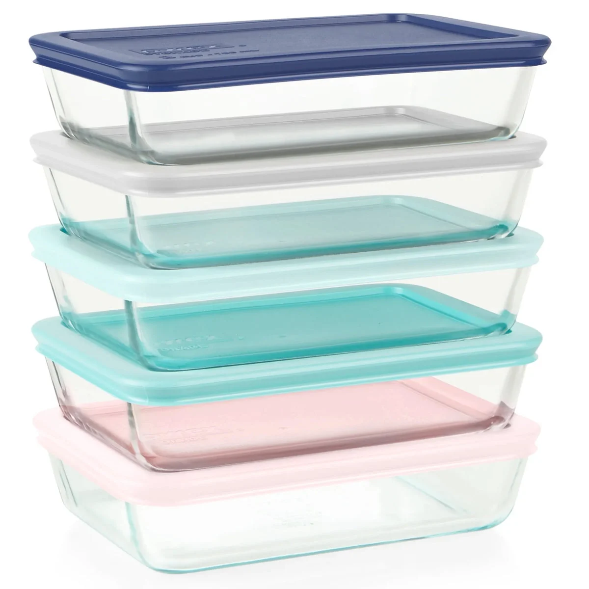 Pyrex Glass Meal Prep Storage Containers - Multi-Color