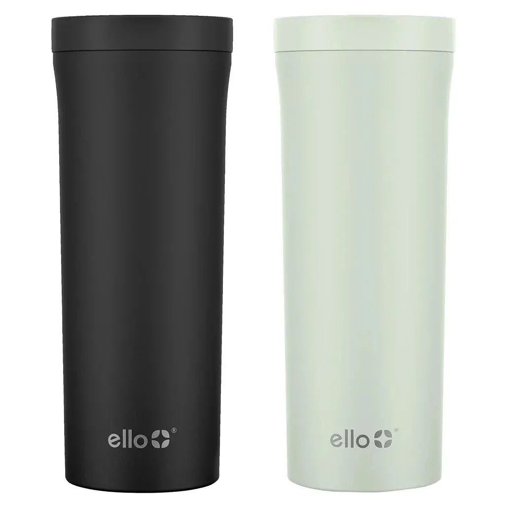 Ello Arabica 18oz Stainless Steel Travel Mug 2-pack - Black/Green