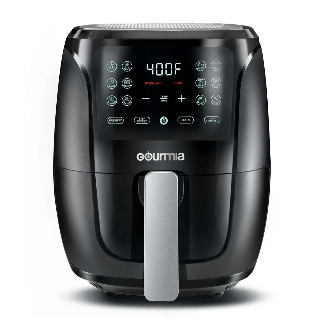 Gourmia 4-Quart Digital Air Fryer with Guided Cooking Easy Clean Black