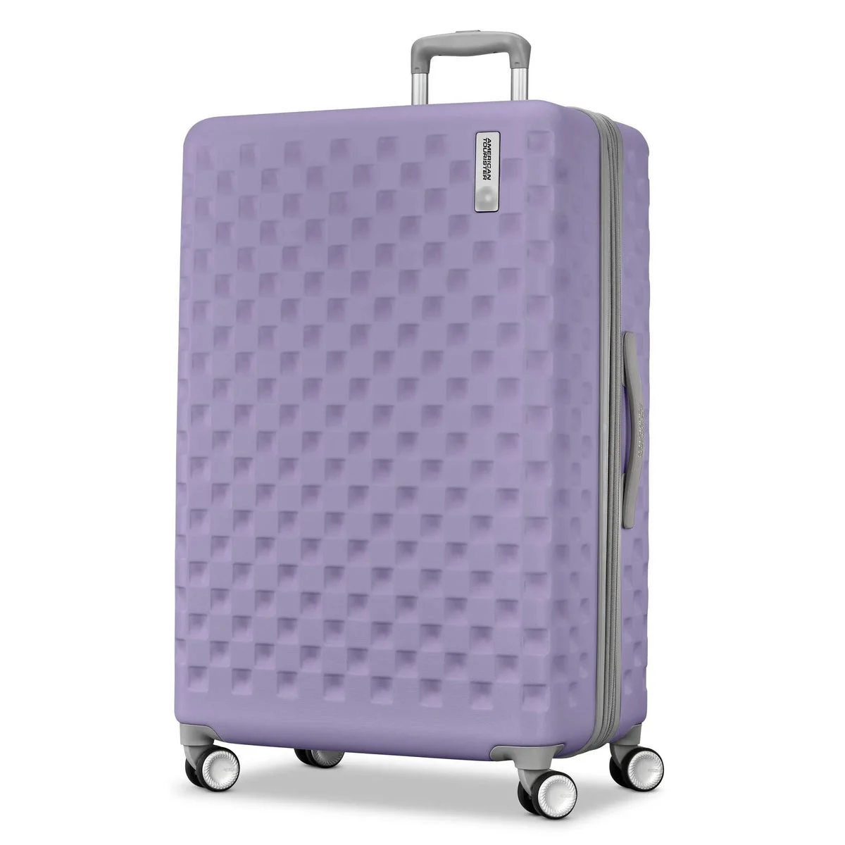 American Tourister Hardside Large Checked Spinner Suitcase - Purple Haze