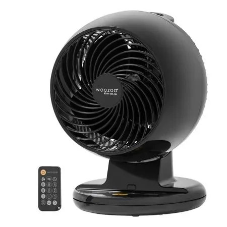 Woozoo C18T Remote Controlled Whole Room Oscillating Circulating Fan, Black