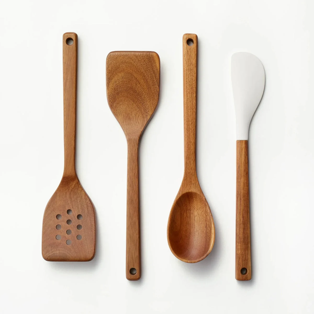 Figmint 4pc Wood Kitchen Utensil Set Brown - ™: Wooden Cooking Utensils, Hand Wash, Adult Use