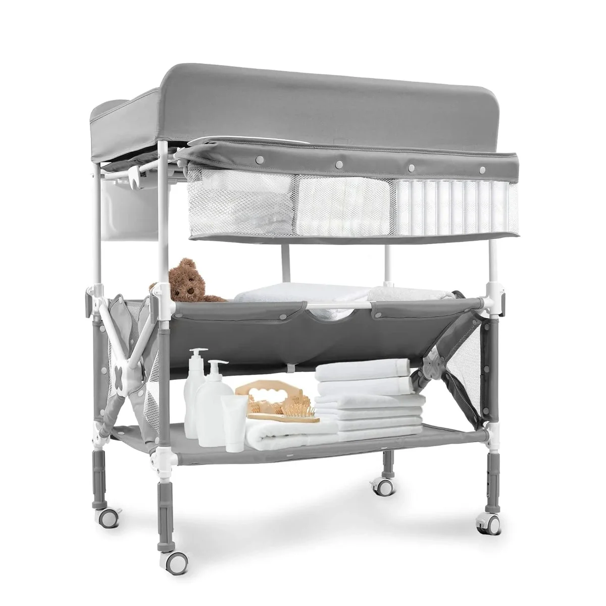 Peekabu Portable Foldable Baby Changing Table - Grey