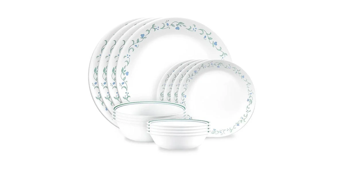 Corelle 16pc Vitrelle Country Cottage Dinnerware Set: Floral Botanical Pattern