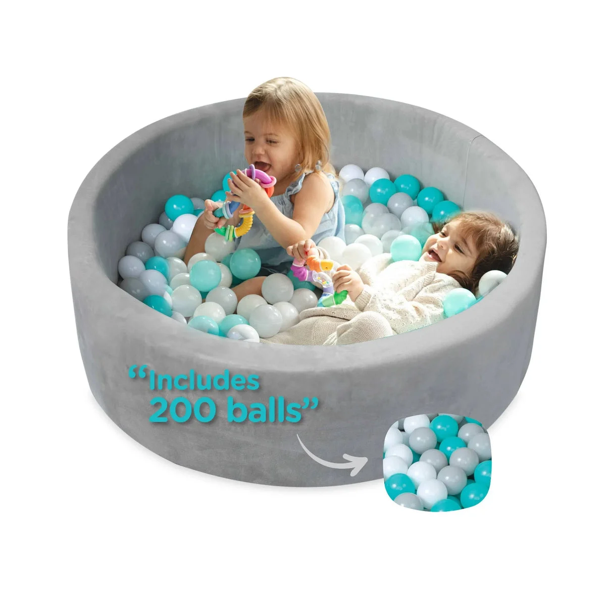 Nuby Aqua Ball Pit - 200pcs: Shapes And Colors, Physical Fitness, Sensory Development