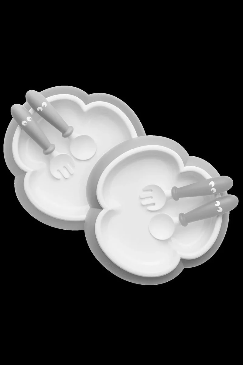 BabyBjörn Baby Plate, Spoon And Fork Set (2 Pack) - Gray