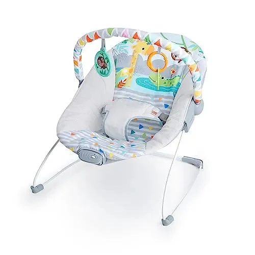 Bright Starts Baby Bouncer Soothing Vibrations Infant Seat - Safari Fun