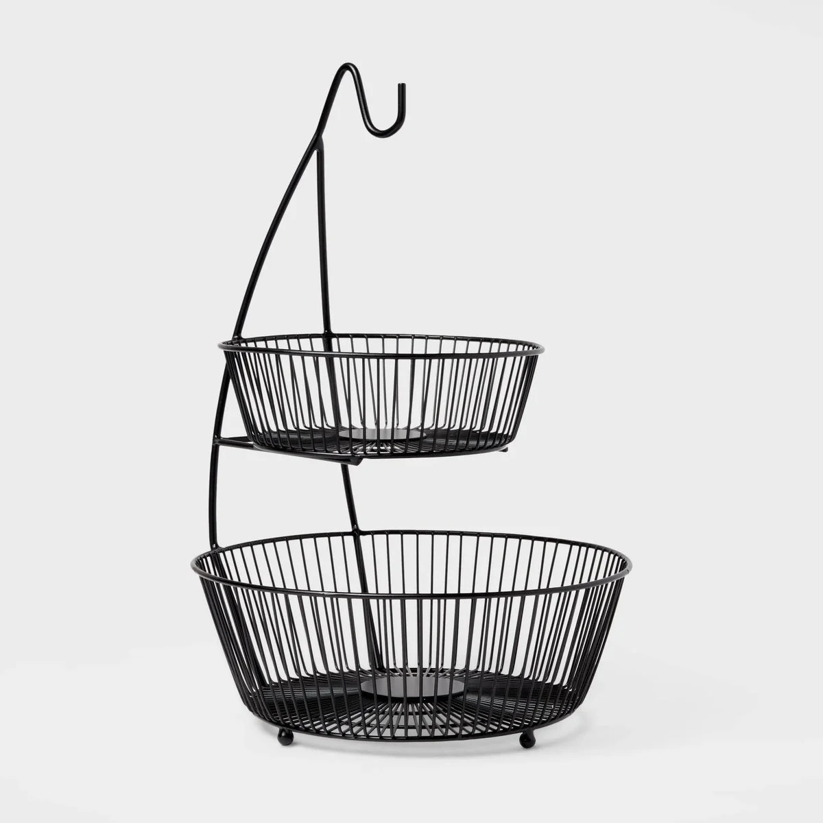Threshold 2-Tier Fruit Basket with Banana Hanger - Black
