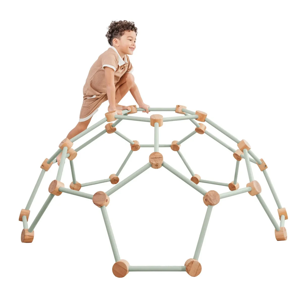 Comfy Cubs Wood Dome Climber - Sage