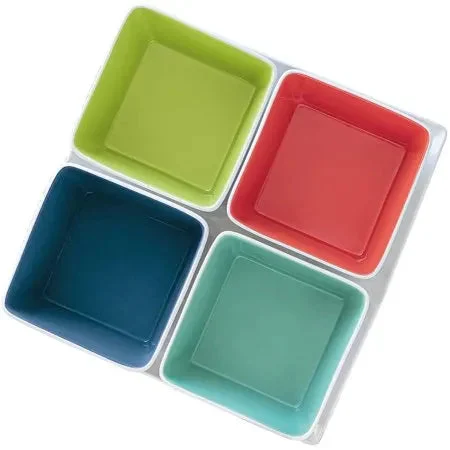 Over&Back 5 Piece Platter and Bowl Set