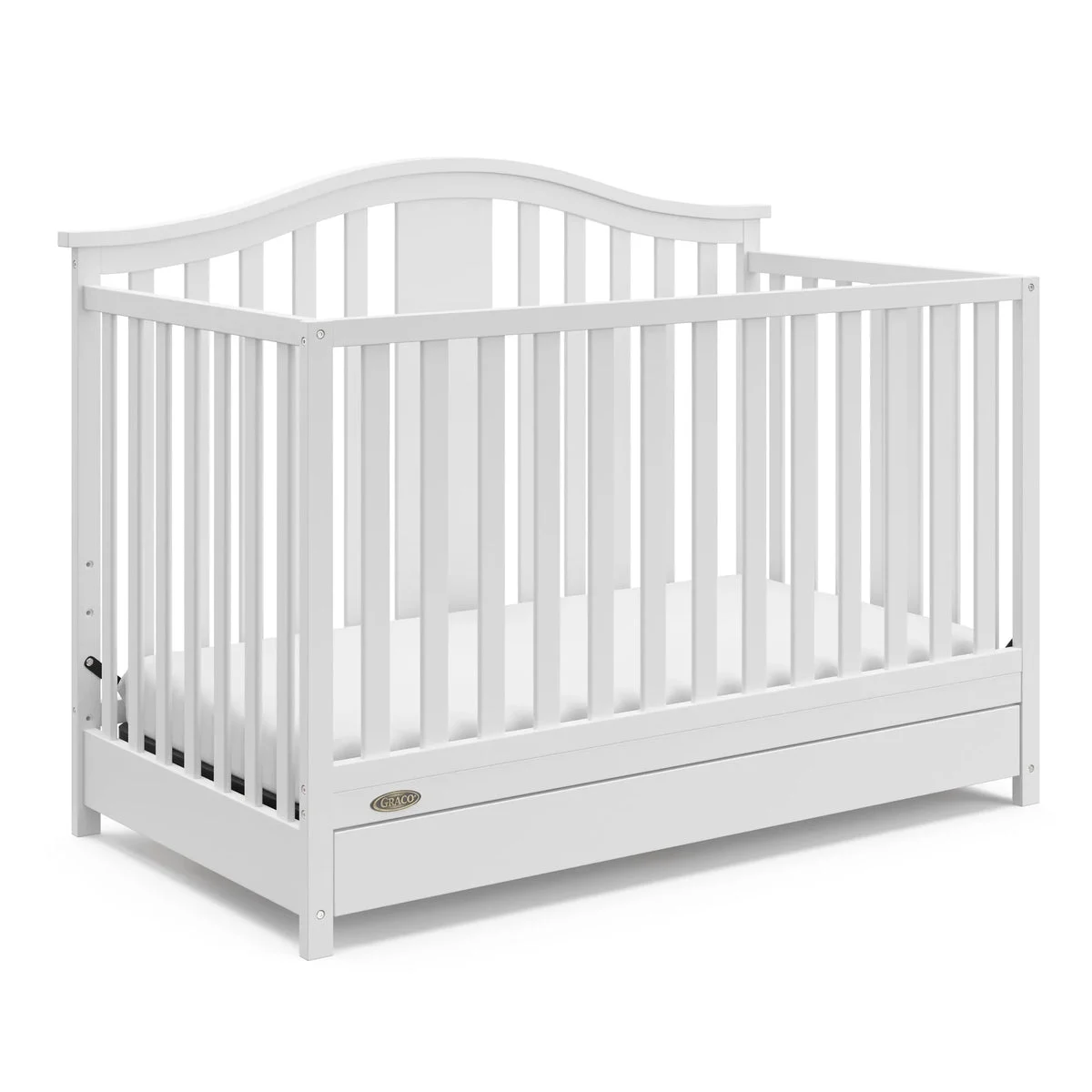 Graco Solano 4-in-1 Convertible Crib with Drawer White