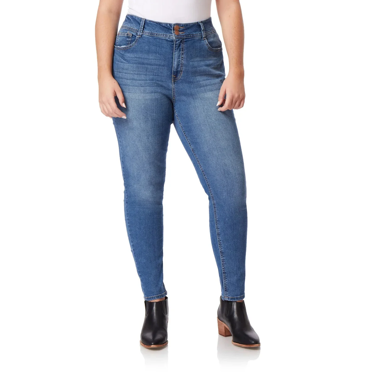 Angels Forever Young Women's Curvy Skinny Jeans, Pacific, 16 Plus
