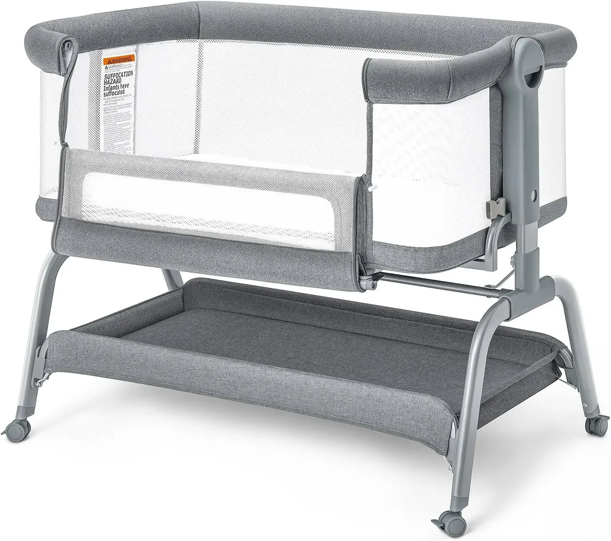 BabyBond Baby Bassinet and Bedside sleeper, Grey
