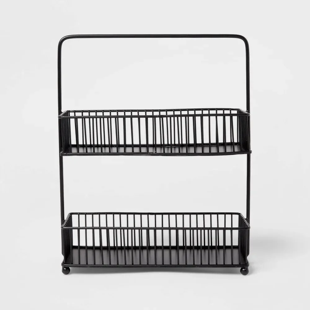 Threshold designed w/Studio McGee Iron 2-Tier Wire Spice Rack - Black