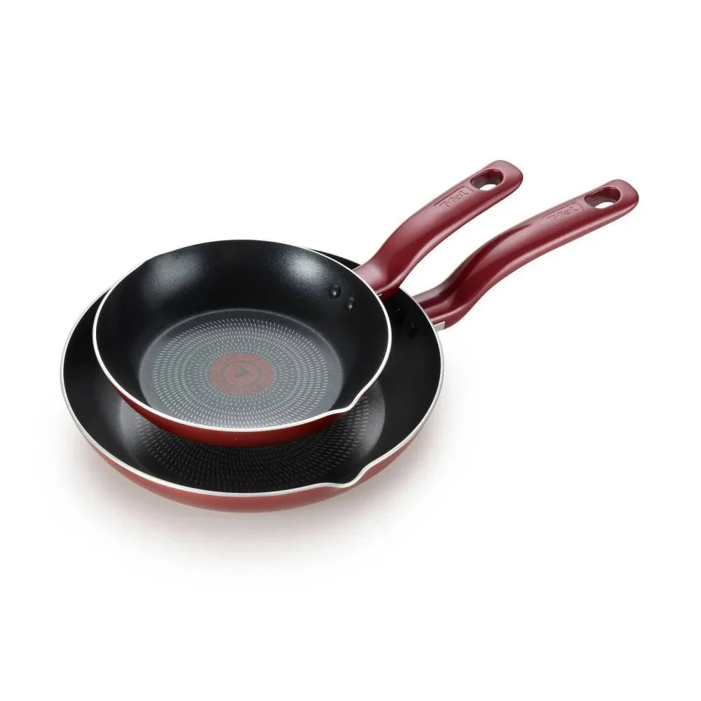 T-Fal Nonstick Frying Pan Set - Red