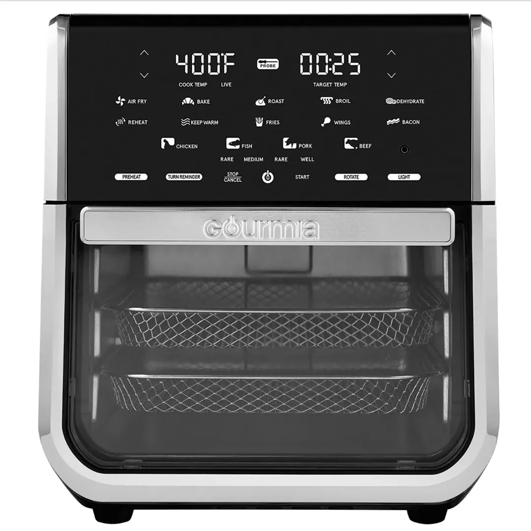 Gourmia All-in-One 14-Quart Air Fryer Oven Rotisserie Dehydrator - Silver