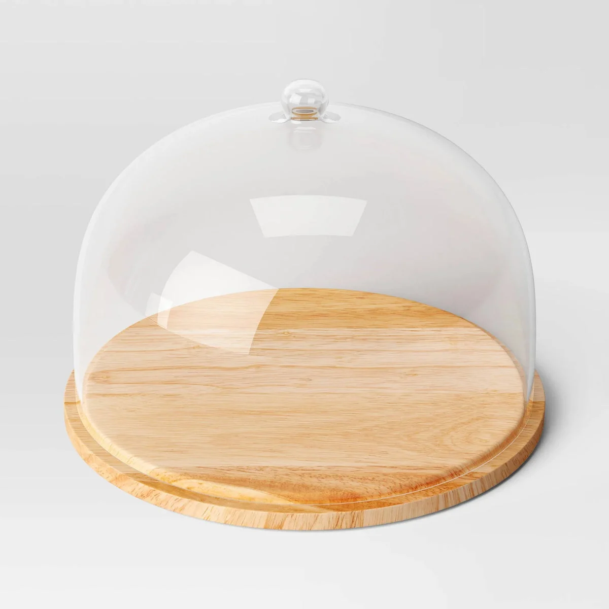Threshold Wood Serving Board with Glass Cloche - Natural Wood