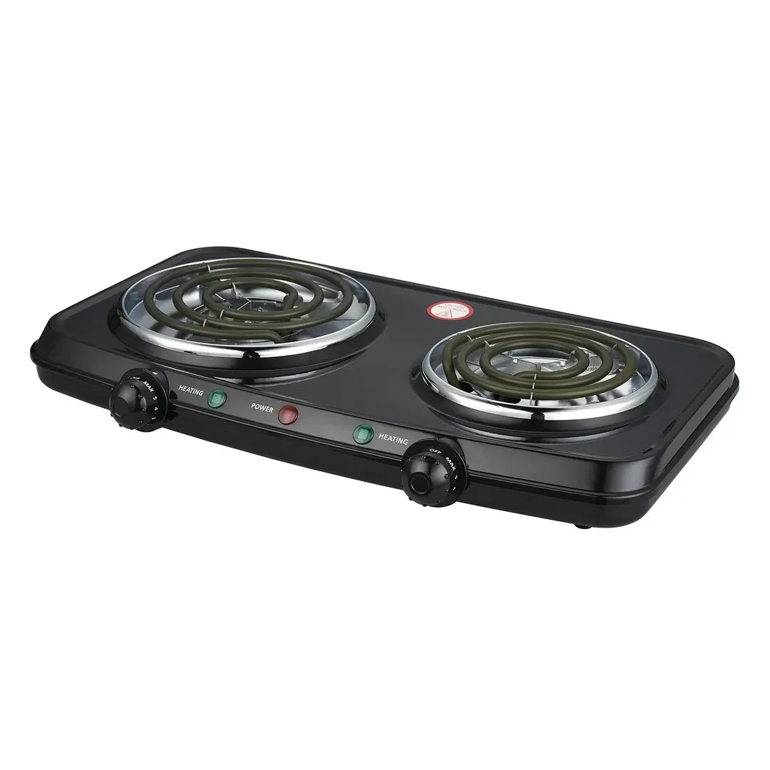 Mainstays Portable Double Burner and Hot Plate - Black