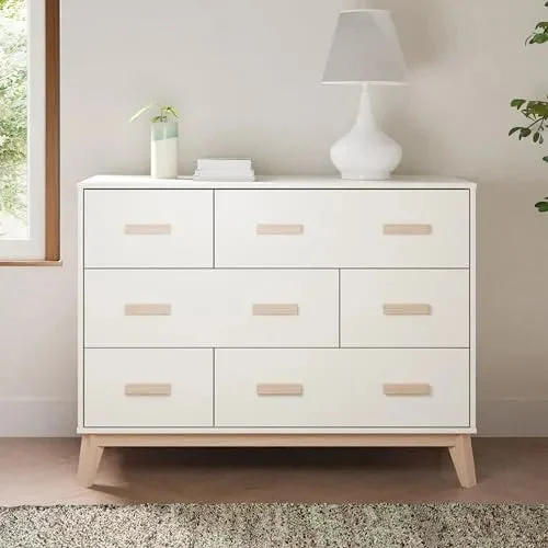 Babyletto Scoot 6-Drawer Dresser - White/Washed Natural