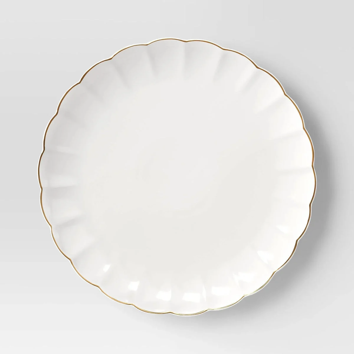 Threshold Serve Platter Scalloped Gold Rim