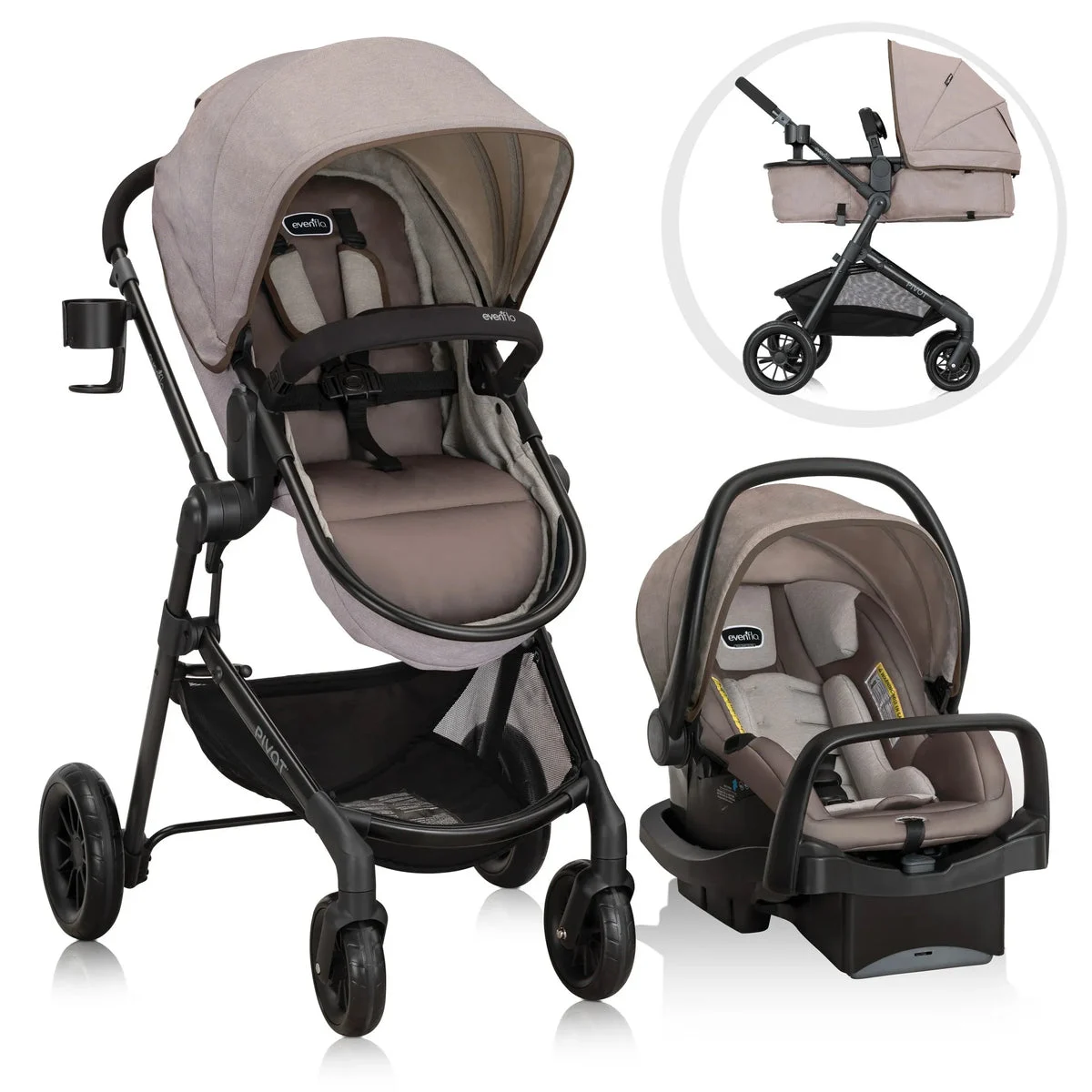 Evenflo Modular Travel System with Infant Car Seat - Desert Tan