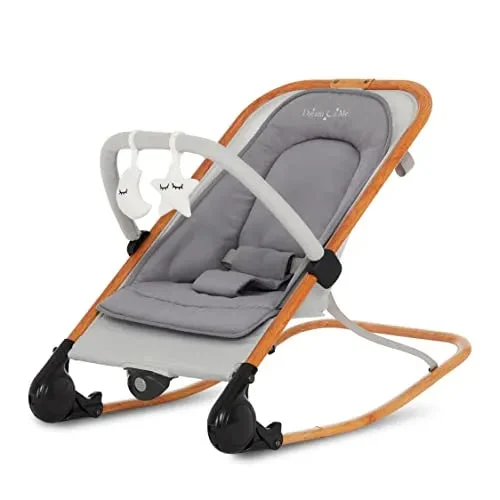 Dream On Me 2-in-1 Baby Rocker and Stationary Seat - Grey