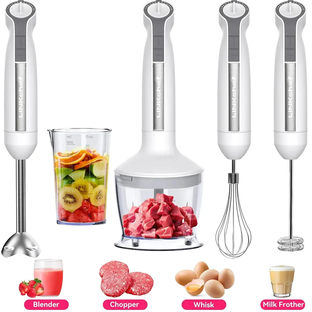 LINKChef 5-in-1 Immersion Hand Blender - White