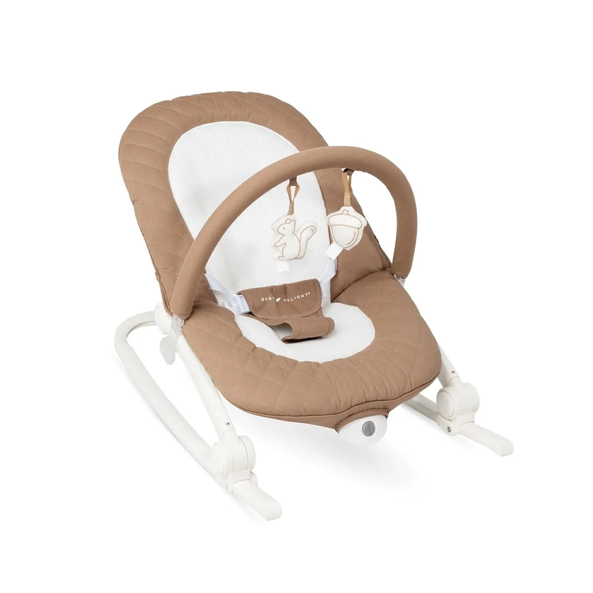 Baby Delight Aura Deluxe Organic Baby Bouncer & Rocker - Quilted Mocha