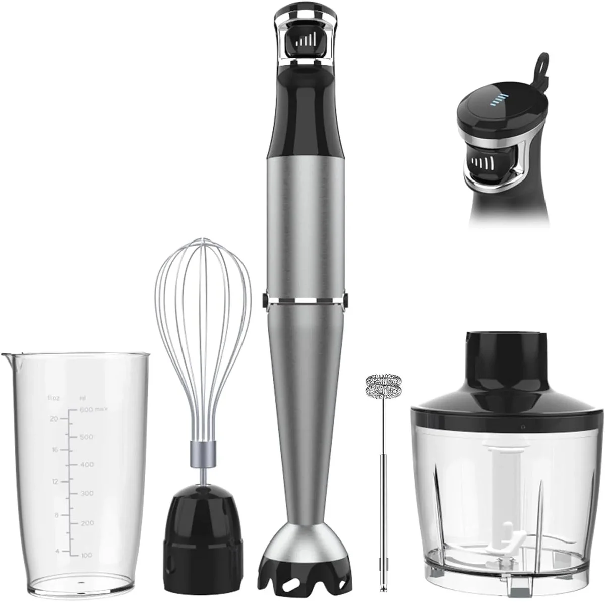 Boyun Daj Immersion Blender Handheld 1100W with Variable Speed and Accessories