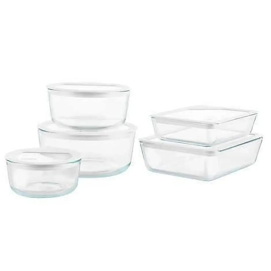 Pyrex 10-piece Ultimate Glass Food Storage Set- White