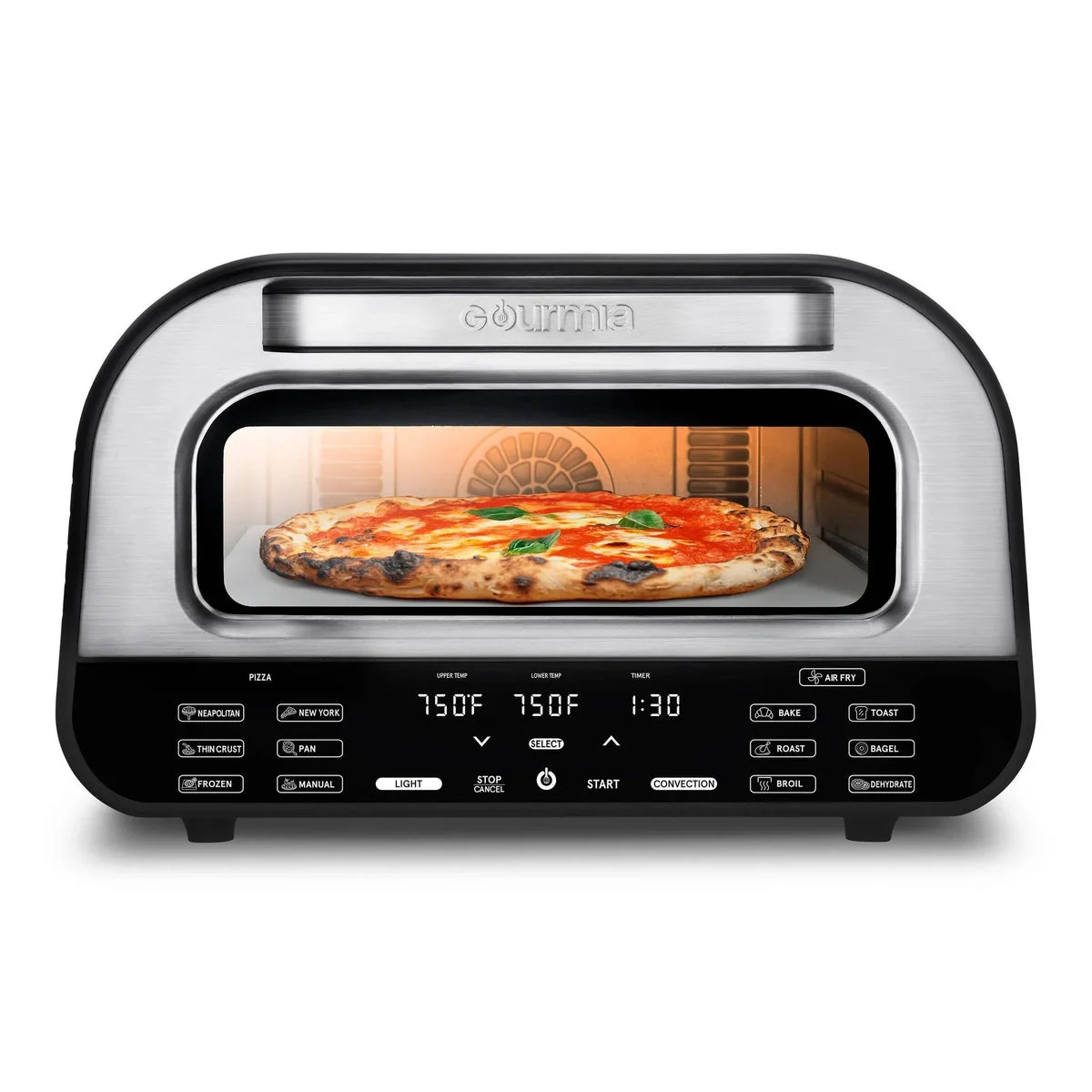 Gourmia All-In-One Indoor Pizza Oven, Toaster Oven, and Air Fryer: 1800W