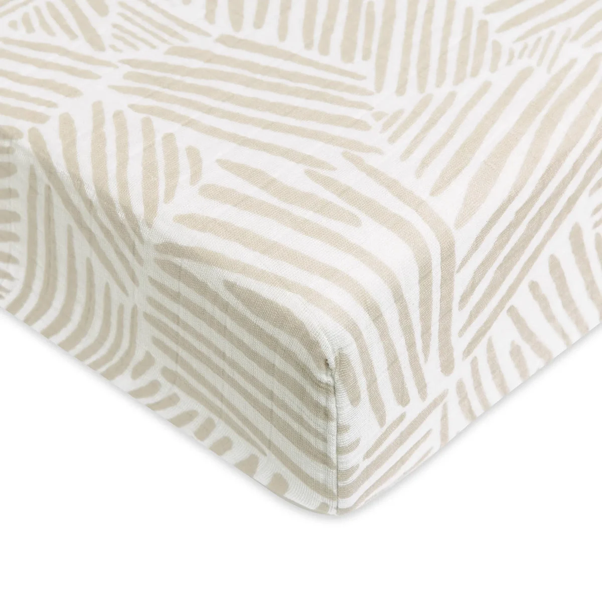 Babyletto Oat Stripe Muslin Crib Sheet Made From Organic Cotton