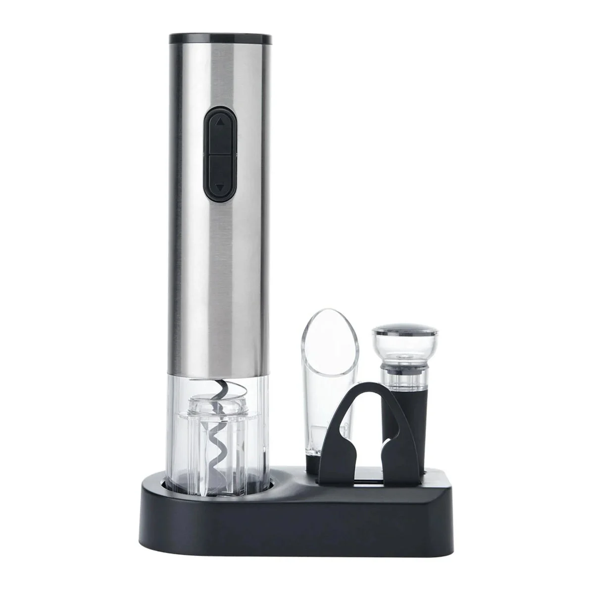 At Home Electric Wine Opener Set - Metallic