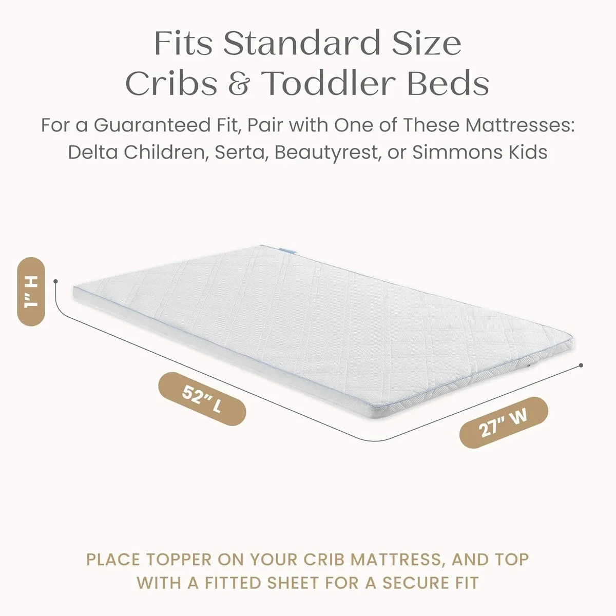 Delta Children Breeze Breathable Crib Mattress Topper - White