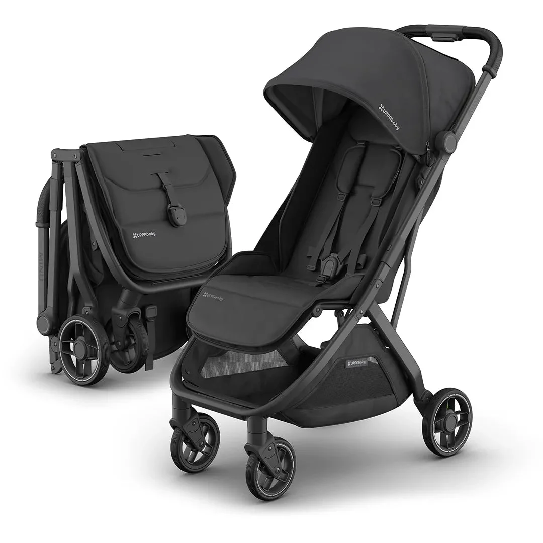 Uppababy Minu V3 Travel Stroller -Jake (Charcoal/Carbon Frame/Black Leather)