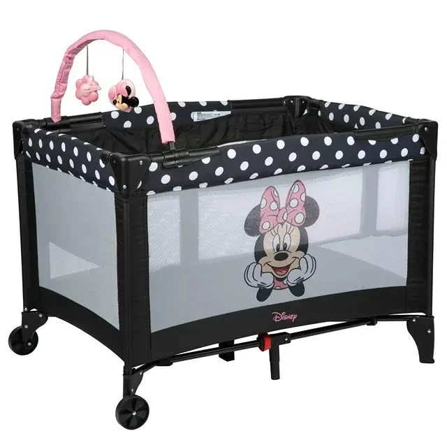 Disney Baby 3D Ultra Baby Play Yard with Bassinet and Toy Bar - Peeking Minnie