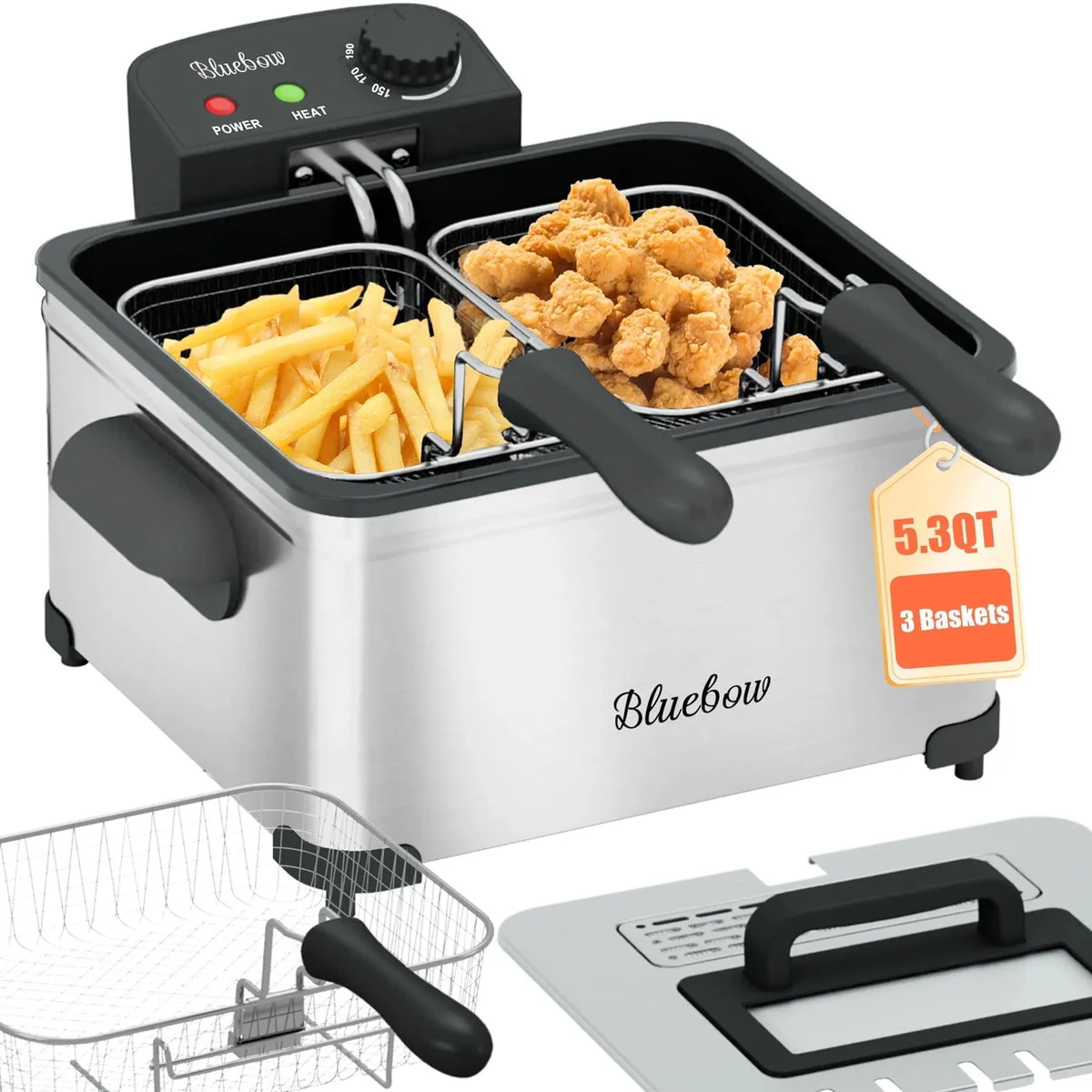Bluebow Electric Deep Fryer - 5.3QT