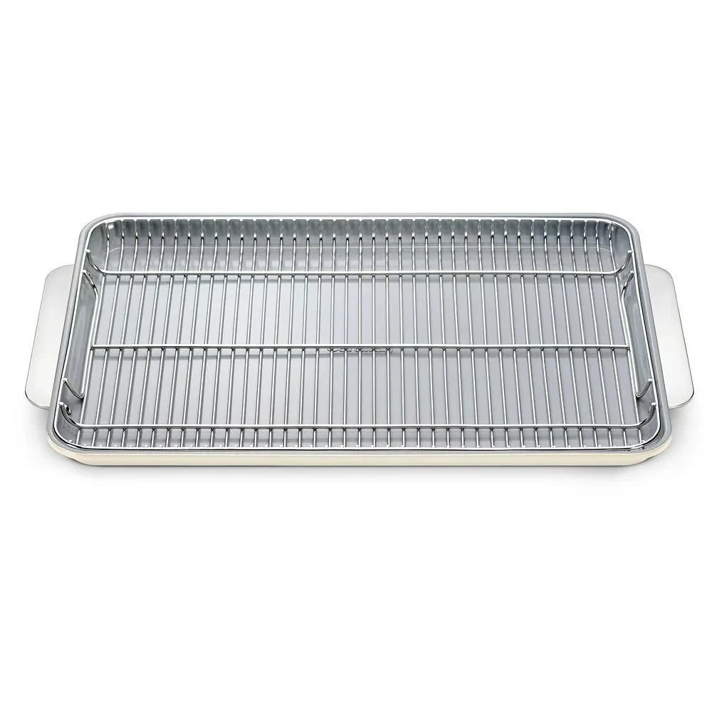 Caraway 2-Piece Ceramic Baking Sheet and Cooling Rack Cookware Set - Gray
