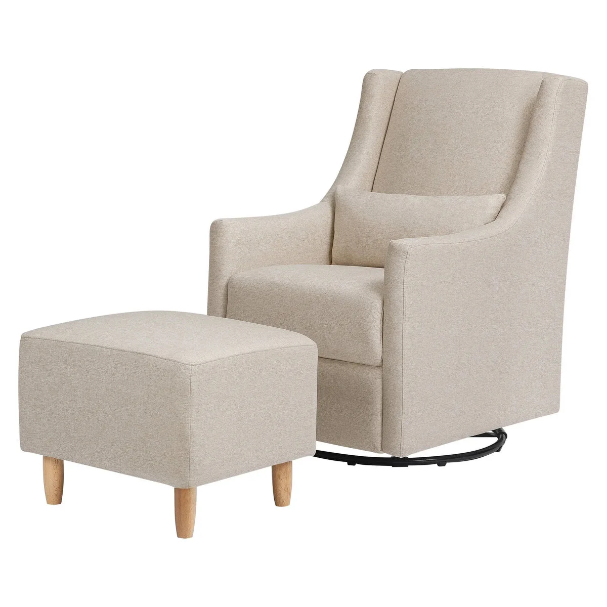 Babyletto Toco Swivel Glider and Ottoman - Beige